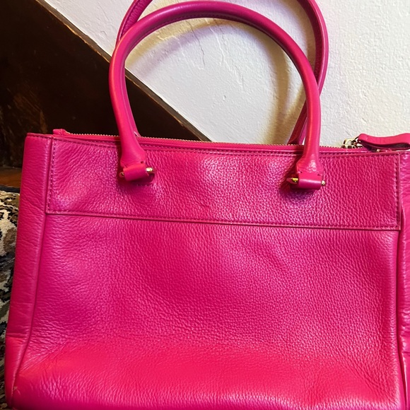Pink Leather Kate Spade Handbag with Bow Accent - Picture 3 of 11